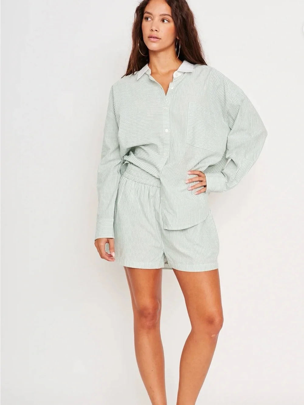 dRA for Anthropologie Benson Women's Mint Stripe and Matera Top XS NWT